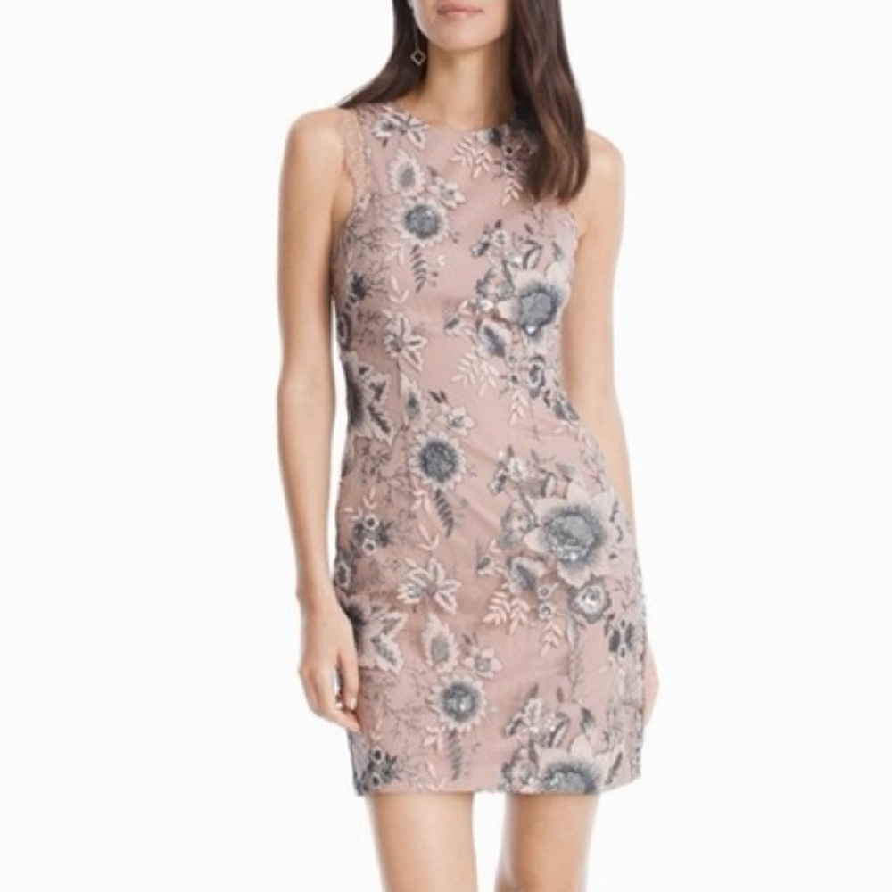 Aidan Mattox Embroidered Sequin Sheath Dress sold by White House Black Market